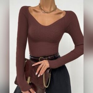 Women's Brown Long Sleeve Top - M